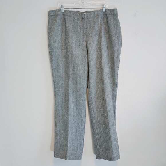 Talbots Wool Blend Herringbone Pants Size 18W Work Wear Career Classic - Picture 1 of 7